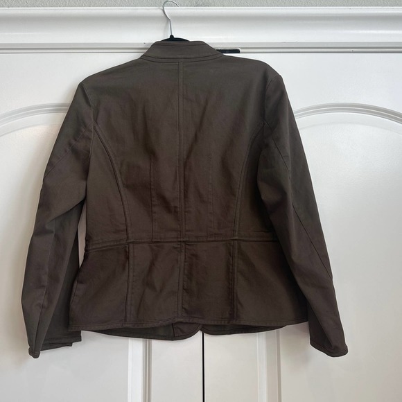 Talbots Stretch Size 10 Mocha Brown Lightweight Military Style Jacket - Picture 4 of 4